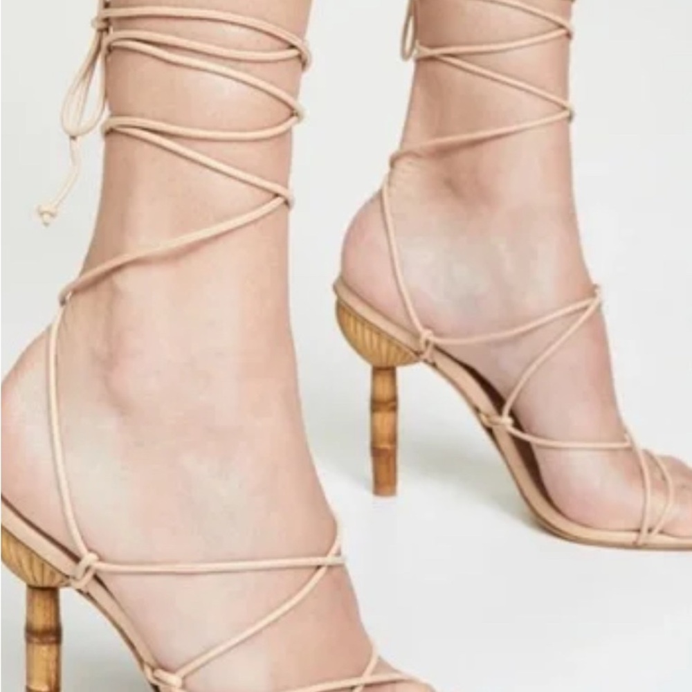 Women's Beige Strappy Heels